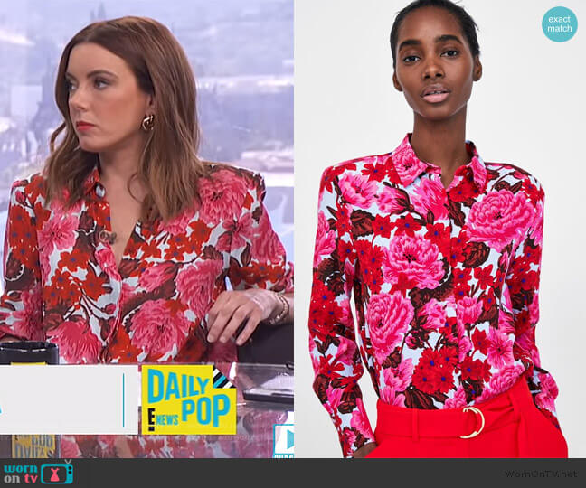 Zara Printed Shirt worn by Melanie Bromley on E! News