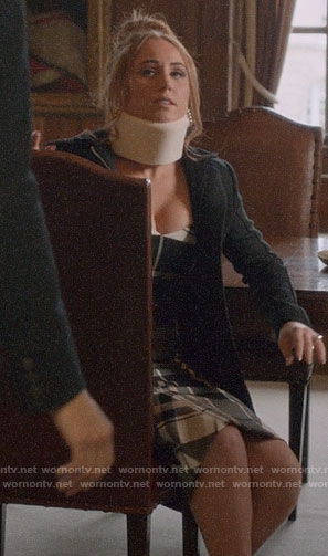 Zara’s plaid dress on Four Weddings and a Funeral