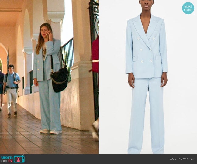 Zara Double Breasted Blazer worn by McAfee (Laura Dreyfuss) on The Politician
