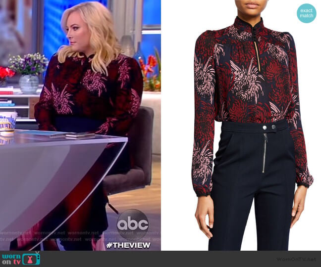 A.L.C. Beatrix Floral Silk Blouse worn by Meghan McCain on The View