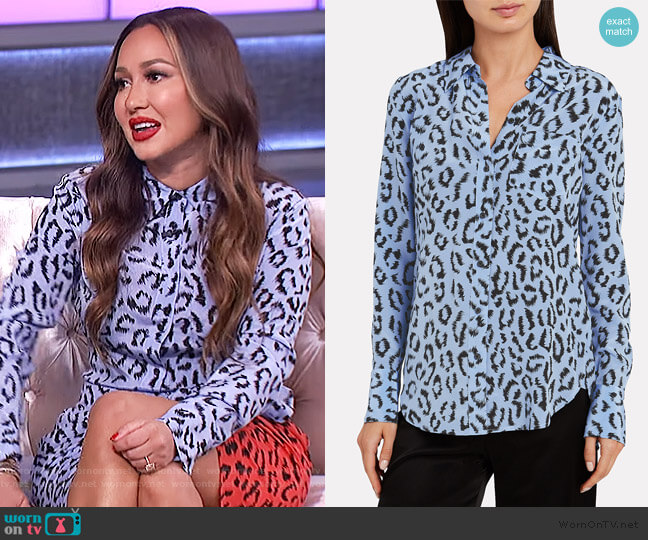 A.L.C. Emerson Leopard Shirt worn by Adrienne Houghton on The Real