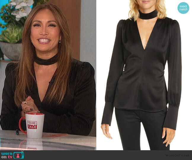 A.L.C. Hirsch Cutout Top worn by Carrie Inaba on The Talk