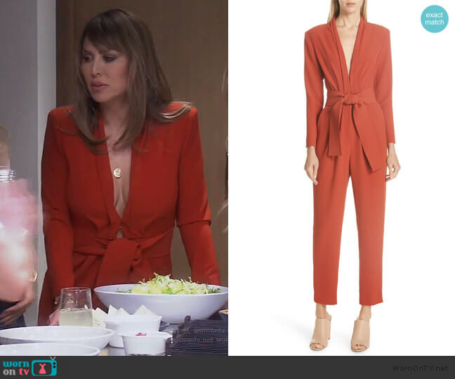 ALC Kieran Belted Jumpsuit worn by Kelly Dodd on The Real Housewives of Orange County