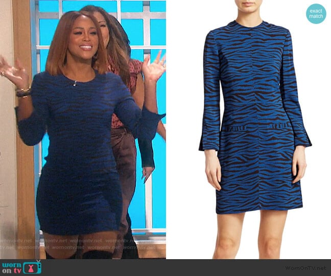 A.L.C. Noelle Tiger-Print Dress worn by Eve on The Talk