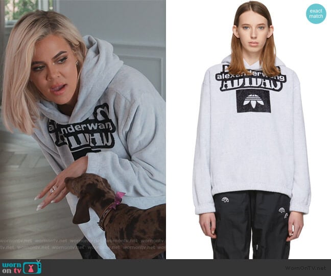 Adidas Originals by Alexander Wang White Towel Hoodie worn by Khloe Kardashian on Keeping Up with the Kardashians