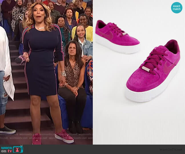 Nike Air Force 1 Sage Sneakers in Berry worn by Wendy Williams on The Wendy Williams Show
