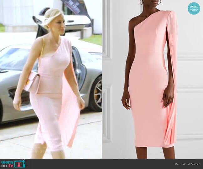 Alex Perry Lorin One-Shoulder Dress worn by Stephanie Hollman on The Real Housewives of Dallas