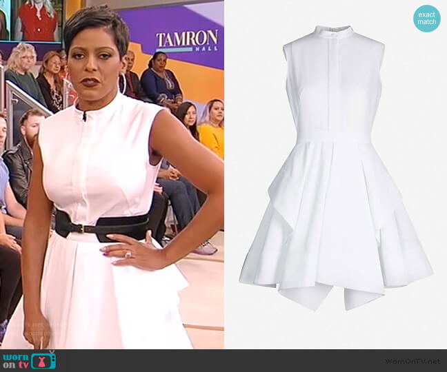 Alexander McQueen Panelled cotton-pique mini dress worn by Tamron Hall on Tamron Hall Show