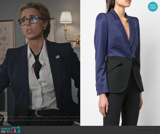 Alexander McQueen Two-tone Tailored Blazer worn by Elizabeth McCord (Téa Leoni) on Madam Secretary