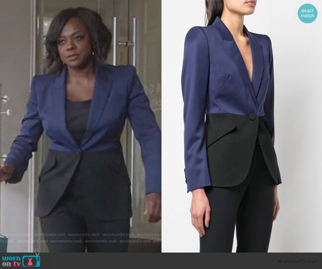 Alexander McQueen Two-tone Blazer worn by Annalise Keating (Viola Davis) on How to Get Away with Murder
