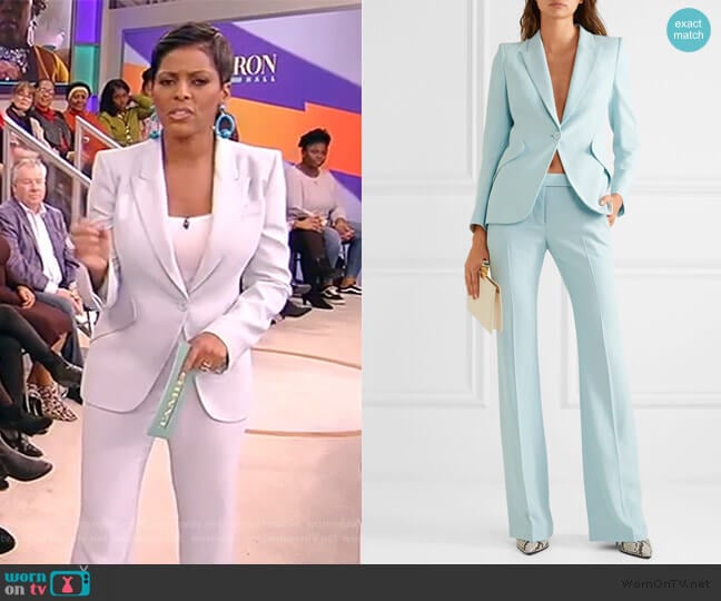 Alexander McQueen Crepe blazer worn by Tamron Hall on Tamron Hall Show
