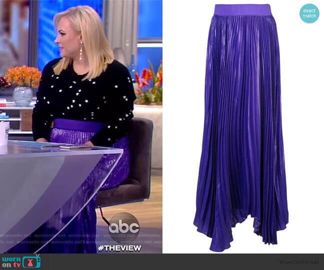 Alice + Olivia Pleated Maxi Skirt worn by Meghan McCain on The View