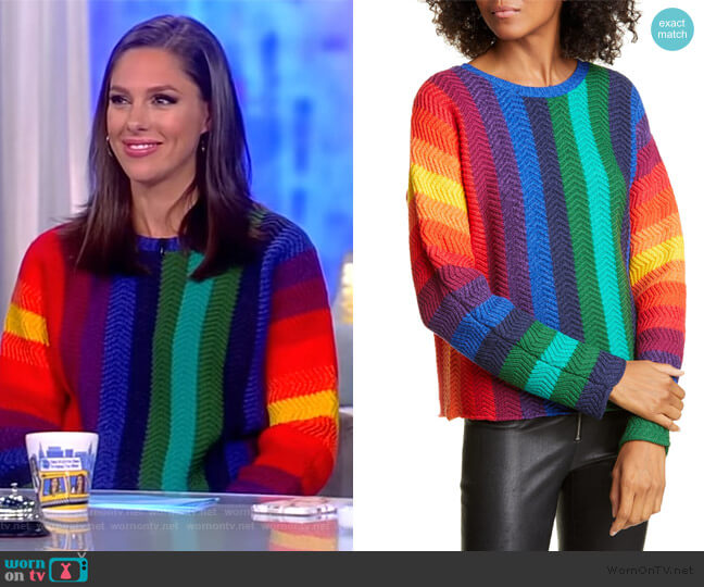 Alice + Olivia Dessie Stripe Sweater worn by Abby Huntsman on The View