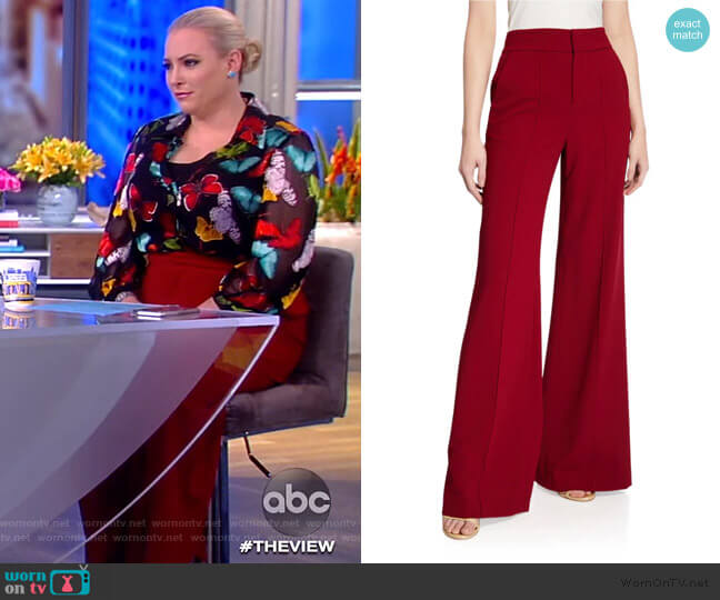 Alice + Olivia Dylan High-Waist Wide-Leg Pants worn by Meghan McCain on The View