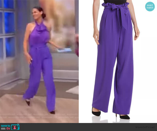 Alice + Olivia Farrel Pleated Paperbag-Waist Pants worn by Abby Huntsman on The View