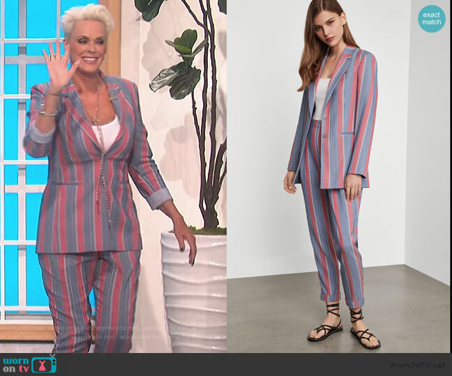 BCBMAXAZRIA Striped Single-Breasted Blazer
