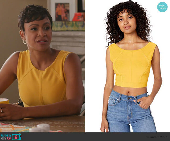BCBGMAXAZRIA Fenella Cropped Tank Top worn by Angela (Carly Hughes
) on American Housewife