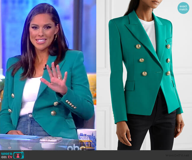 Balmain Double-breasted Wool Blazer worn by Abby Huntsman on The View