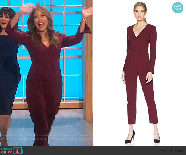 Black Halo Sambora Jumpsuit worn by Carrie Inaba on The Talk