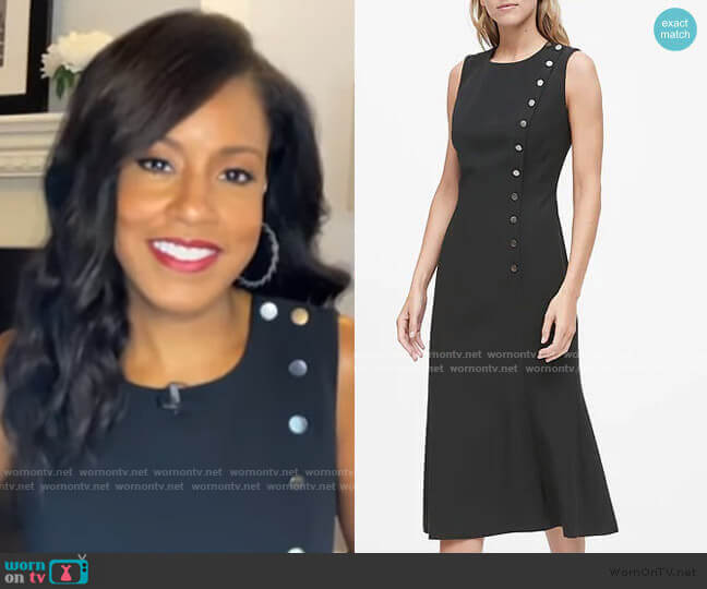 Banana Republic Buttoned Midi Dress worn by Sheinelle Jones on Today