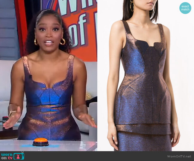 Camilla And Marc Bella Bustier Top worn by Keke Palmer on Good Morning America