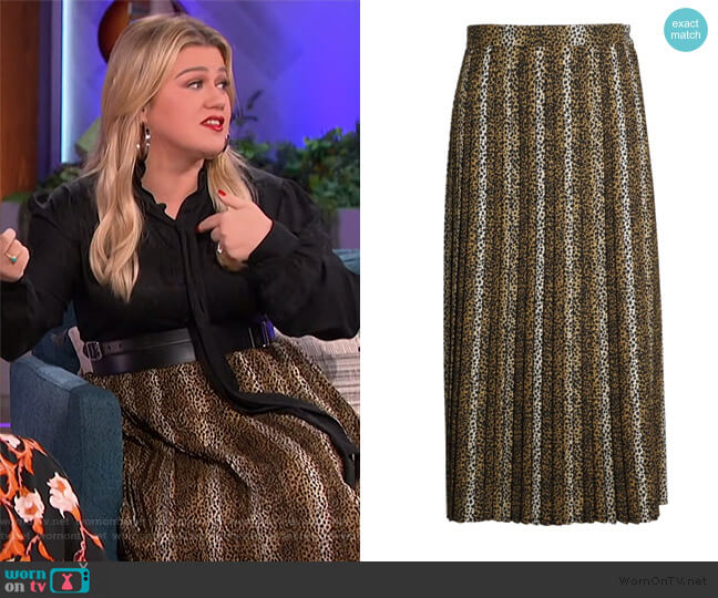 Celine Printed Skirt worn by Kelly Clarkson on The Kelly Clarkson Show