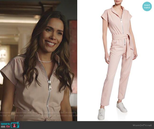 Carolina Ritzler Soul Cap-Sleeve Jumpsuit worn by Cristal Jennings (Daniella Alonso) on Dynasty