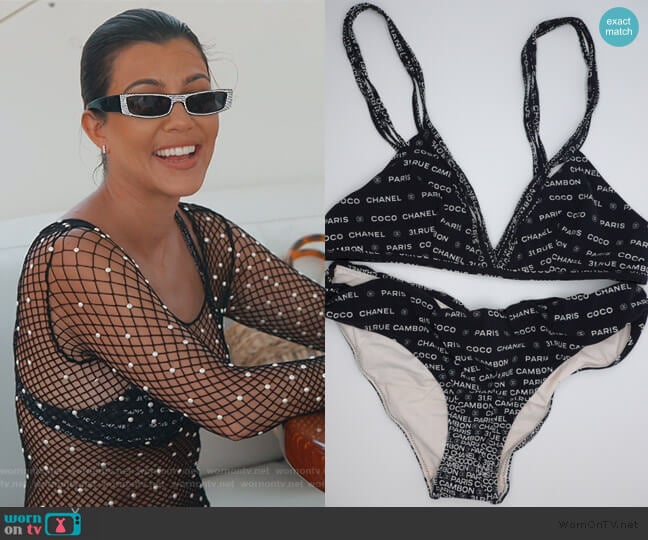 Chanel Chanel Vintage Logo Bikini worn by Kourtney Kardashian on Keeping Up with the Kardashians