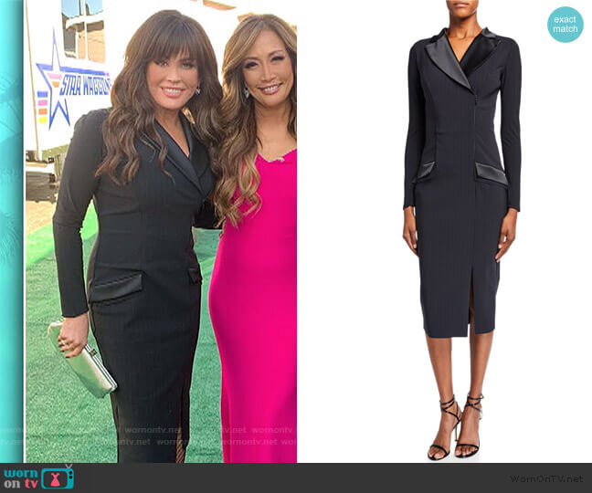 Chiara Boni La Petite Robe Pinstripe Tuxedo Sheath Dress worn by Marie Osmond on The Talk