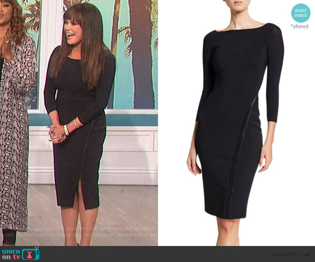 Chiara Boni La Petite Robe Long-Sleeve Hook-&-Eye Dress worn by Marie Osmond on The Talk