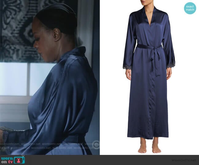 Christine Lingerie Bijoux Long Silk Robe worn by Annalise Keating (Viola Davis) on How to Get Away with Murder