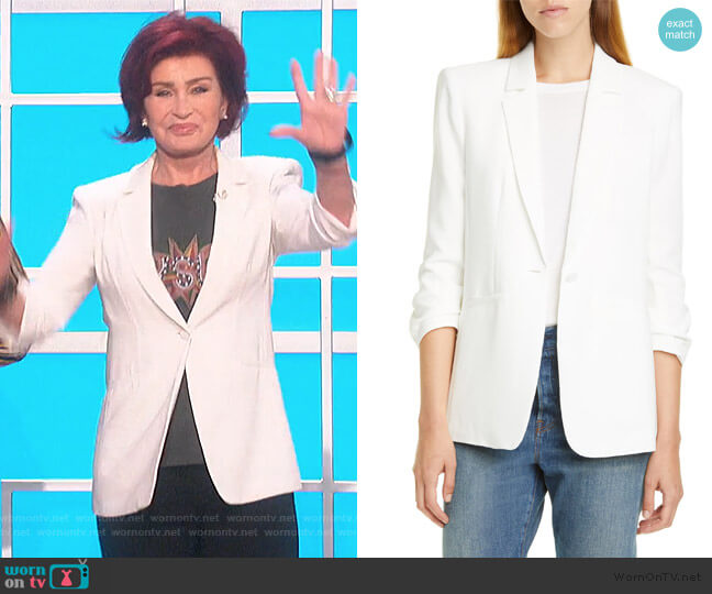 Cinq a Sept Khloe Crepe Blazer worn by Sharon Osbourne on The Talk