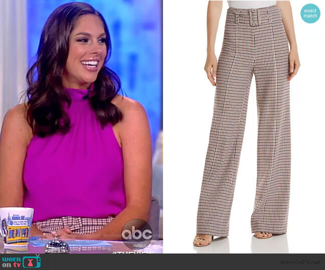 Cinq a Sept Eliza Wide-Leg Plaid Pants worn by Abby Huntsman on The View