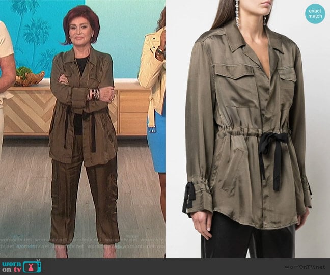 Cinq a Sept Lightweight Drawstring Waist Jacket worn by Sharon Osbourne on The Talk