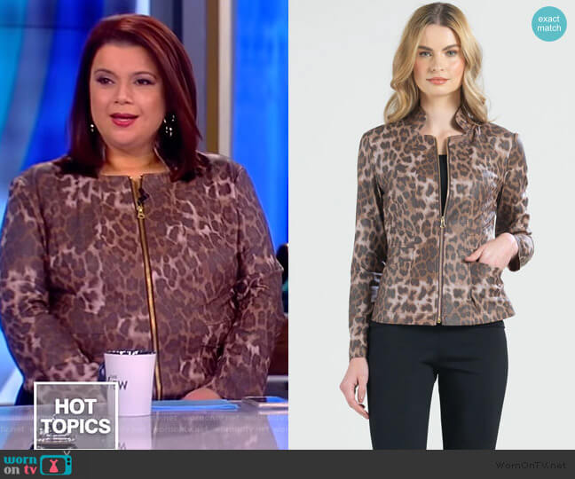 Clara Sunwoo Liquid Leather Slit Pocket Jacket worn by Ana Navarro on The View