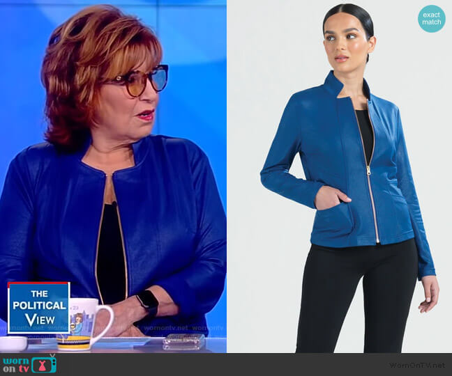 Clara Sunwoo Liquid Leather Slit Pocket Jacket worn by Joy Behar on The View