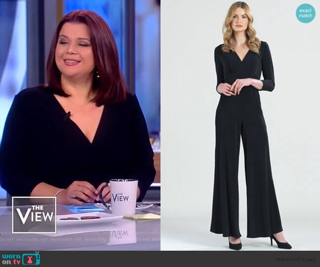 Clara Sunwoo Signature 3/4 Sleeve Jumpsuit worn by Ana Navarro on The View