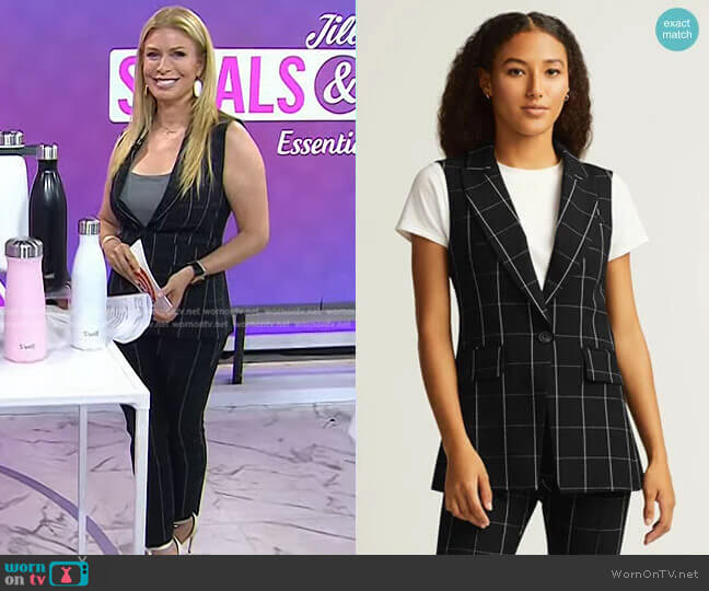 Argent Classic Grid Plaid Vest worn by Jill Martin on Today
