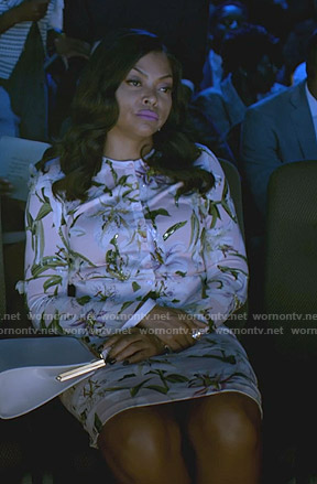 Cookie’s pink lily print cardigan and skirt on Empire