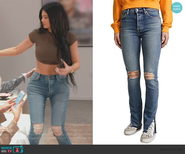 Cotton Citizen The High Rise Split Skinny Jeans worn by Kylie Jenner on Keeping Up with the Kardashians