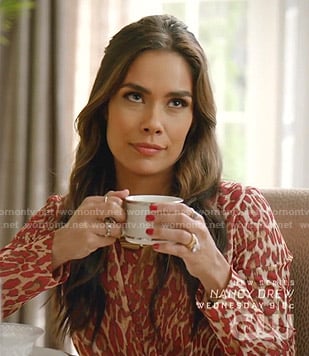 Cristal’s leopard print asymmetric dress on Dynasty