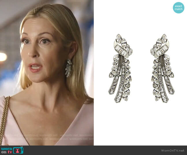 Ben-Amun Crystal Branch Post Earrings worn by Melissa Daniels (Kelly Rutherford) on Dynasty