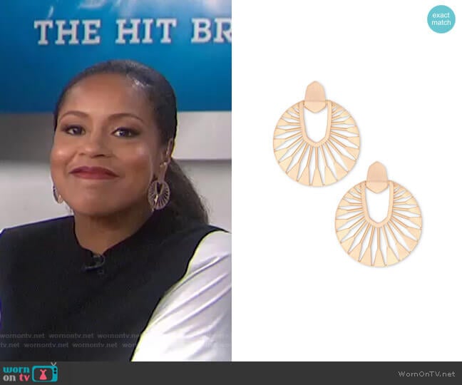 Kendra Scott Didi Sunburst Earrings worn by Sheinelle Jones on Today