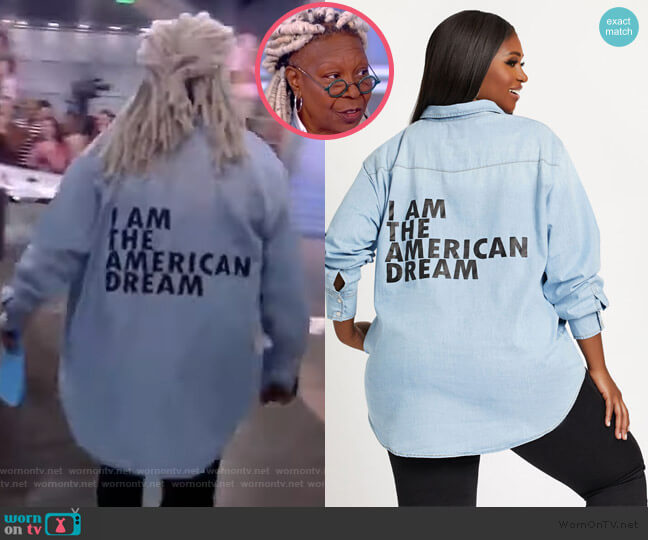 Dubgee by Whoopi American Dream Denim Top worn by Whoopi Goldberg on The View