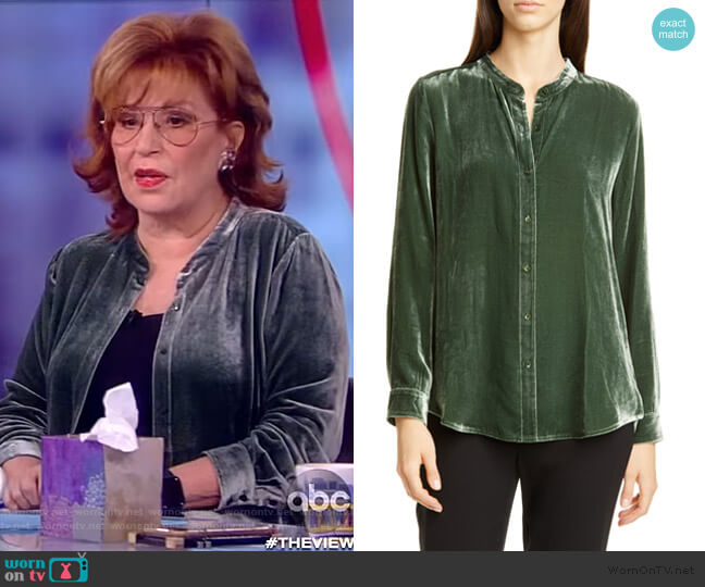 Eileen Fisher Mandarin Collar Velvet Shirt worn by Joy Behar on The View