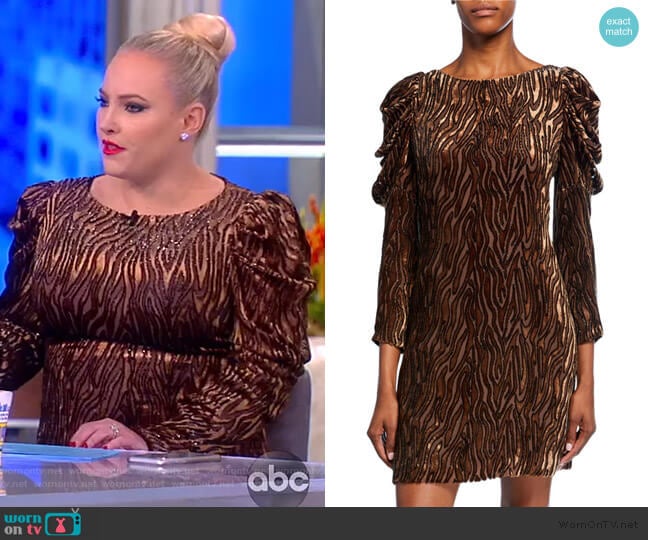 Elie Tahari Alex Bateau-Neck Ruched Dress worn by Meghan McCain on The View