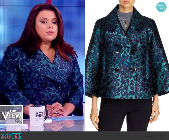 Elie Tahari Edna Leopard Jacquard Jacket worn by Ana Navarro on The View