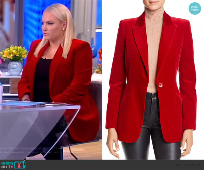 Elie Tahari Madison Velvet Blazer worn by Meghan McCain on The View