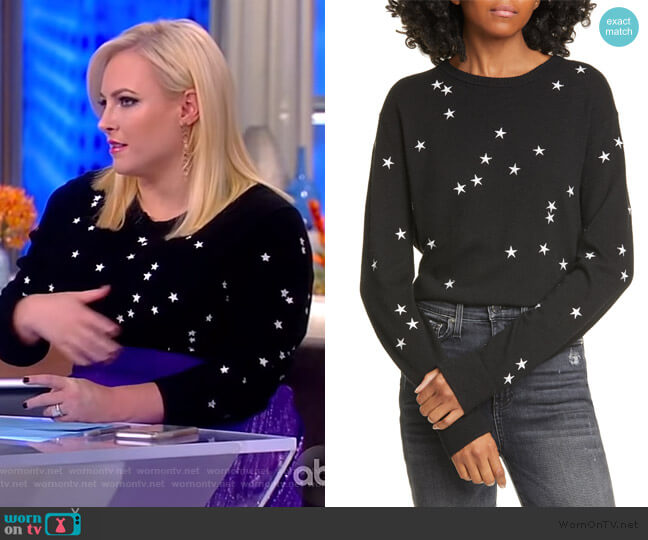 Equipment Nartelle Embroidered Star Sweater worn by Meghan McCain on The View