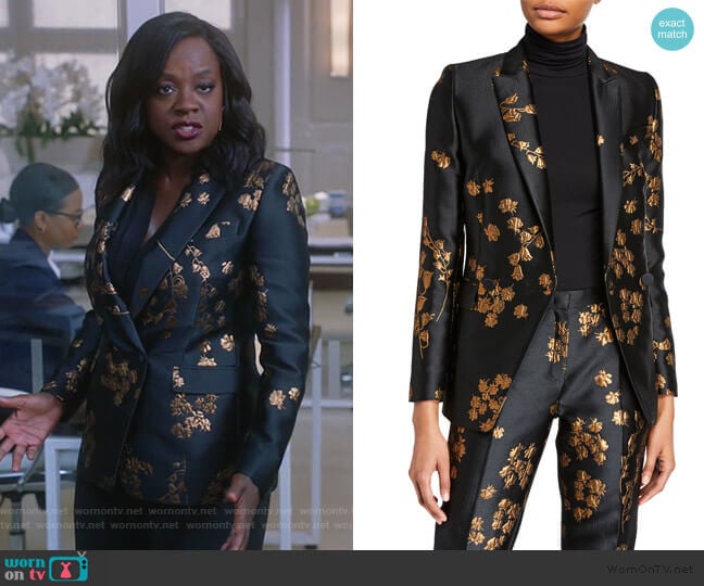 Escada Begasha Floral Slim Blazer worn by Annalise Keating (Viola Davis) on How to Get Away with Murder